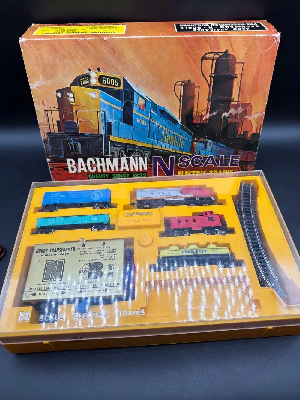 Vintage Bachmann N Scale PCC Trolley PTC #62995 Not Tested Orig Box Papers